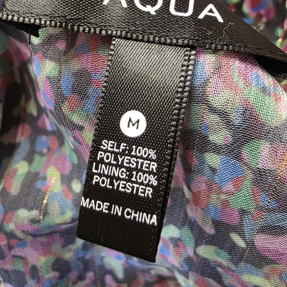 Aqua Floral Long Sleeve Dress - Purple and Teal Med  1372 - Picture 7 of 7